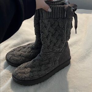 UGG Charcoal Knit Winter Boots